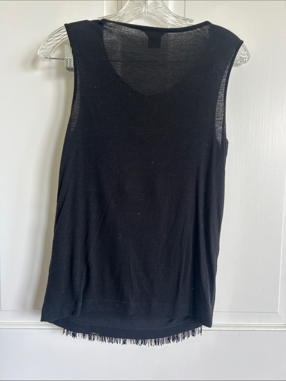 Club Monaco Black Fringe Top - Picture 3 of 5